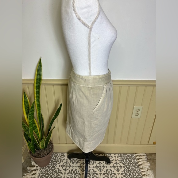 Anthropologie Hei Hei Button Front Skirt Sz 8 Beige Cotton Casual Cottagecore - Picture 5 of 11